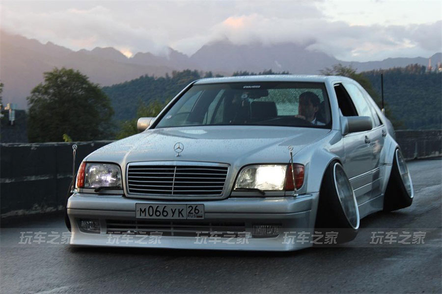 奔驰W140改装VIP风格，14.5J的超宽后轮你见过吗