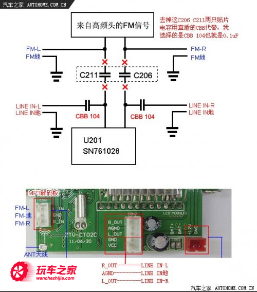 伊兰特加装mp3解码板 详细完整过程