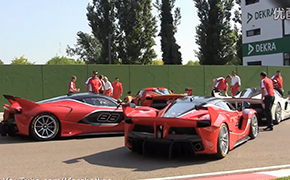 4辆法拉利 Ferrari FXXK 炸赛道
