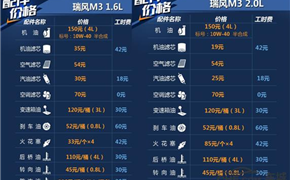 江淮瑞风M3宜家版1.6L VS 2.0L养车成本