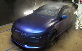 變色龍奧迪RS7 噴漆過程