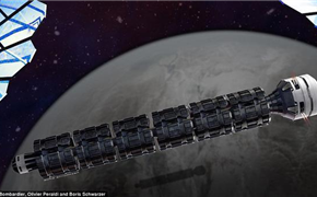 太空列车新概念 秒速3000公里一天半到火星