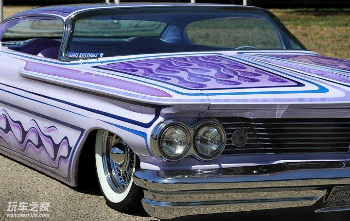 粉嫩的美式狂野紫粉色1960庞蒂亚克老爷车 重度改装 玩车之家
