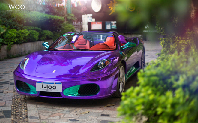 法拉利F430 spider的“电镀紫”车身改色贴膜