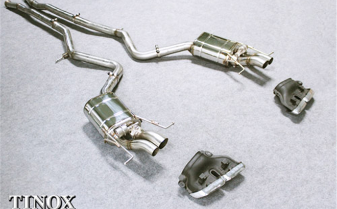 奔驰S级W222改装TINOX排气管中尾段阀门排气管