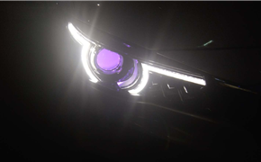 名爵6灯光升级国产高清海5+汉雷灯泡+奥兹姆安定，搭配紫色恶魔眼