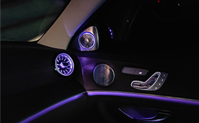 奔驰E300L改装 64色旋转高音发光涡轮出风口