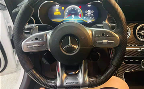 奔驰AMG C63改装升级碳纤维中控面板 OLED旋钮 发光盖板