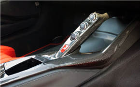 法拉利812改装OEM原车款干碳纤维内饰 空调口中控按钮拨片迎宾踏板，升级包围案例